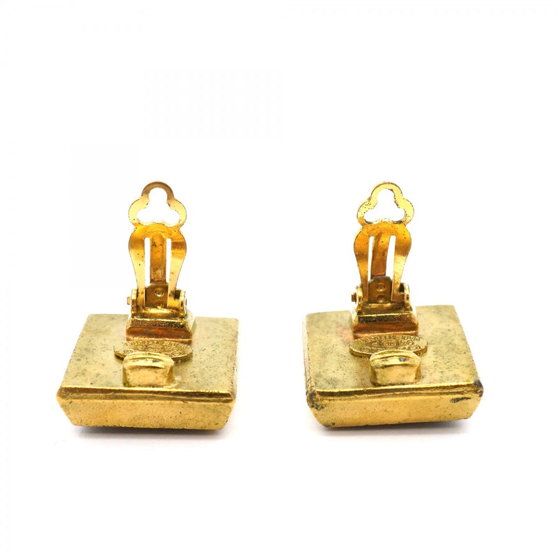 【6jgb0100-k】シャネル イヤリング ヴィンテージ ココマーク GPメッキ ゴールド ブラック【中古】レディース