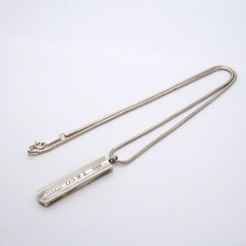 【6jgb0103-k】ティファニー ネックレス ナローバー シルバー925【中古】レディース
