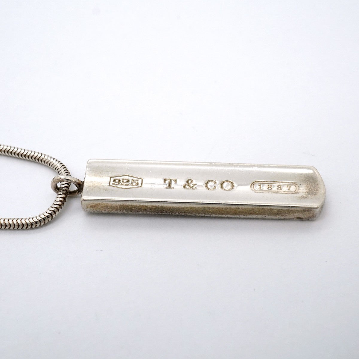 【6jgb0103-k】ティファニー ネックレス ナローバー シルバー925【中古】レディース