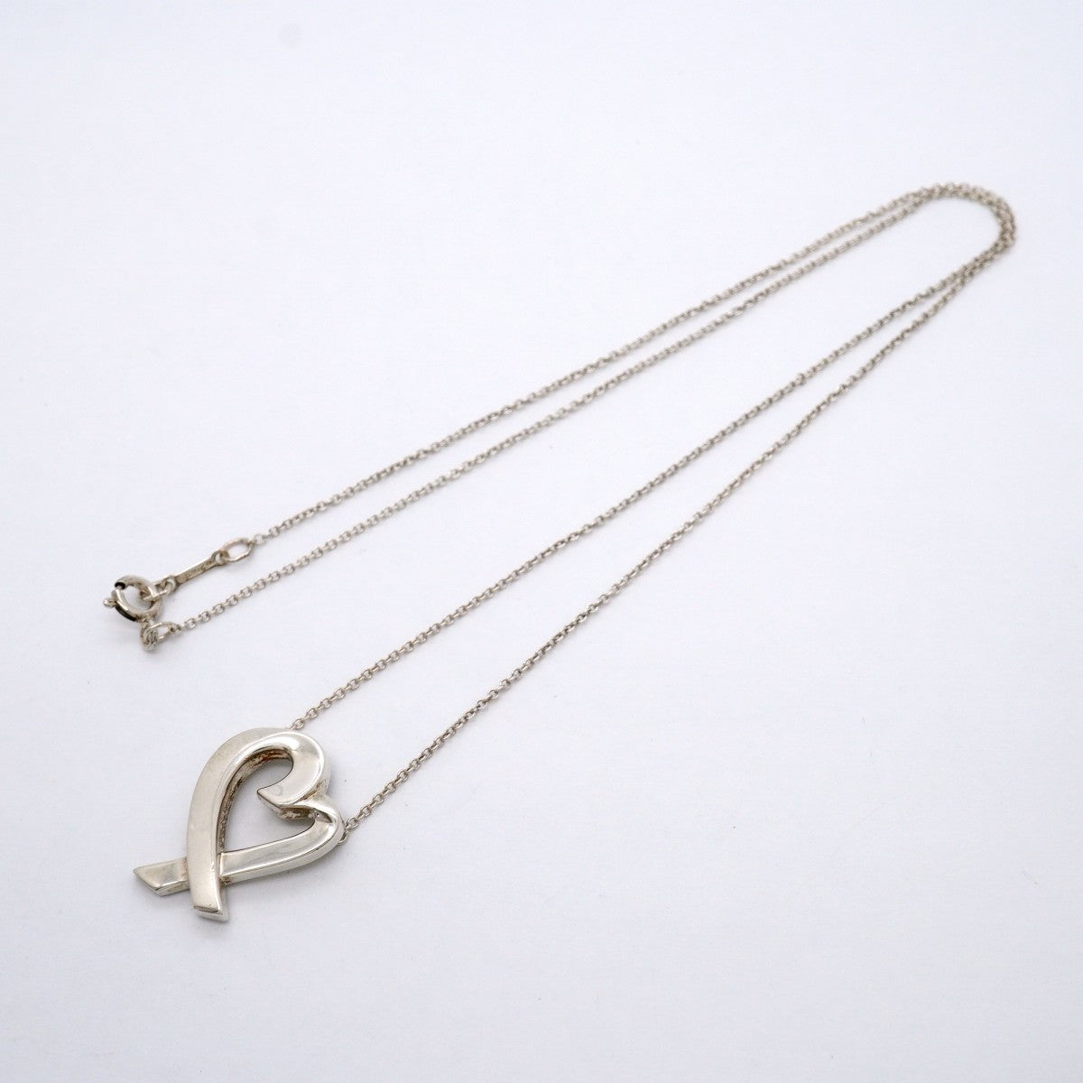 【6jgb0106-k】ティファニー ネックレス ラビングハート シルバー925【中古】レディース