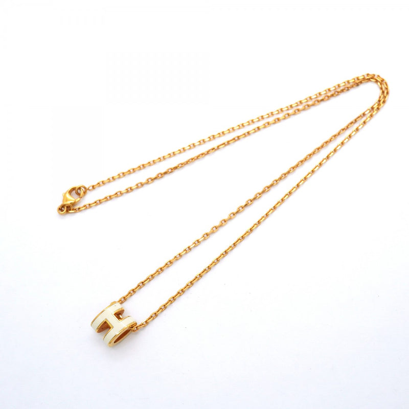 【6jgb0107-k】エルメス ネックレス ミニポップアッシュ GPメッキ ゴールド ホワイト【中古】レディース
