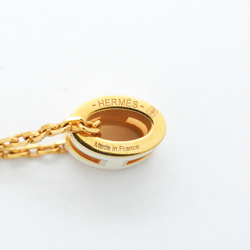 【6jgb0107-k】エルメス ネックレス ミニポップアッシュ GPメッキ ゴールド ホワイト【中古】レディース