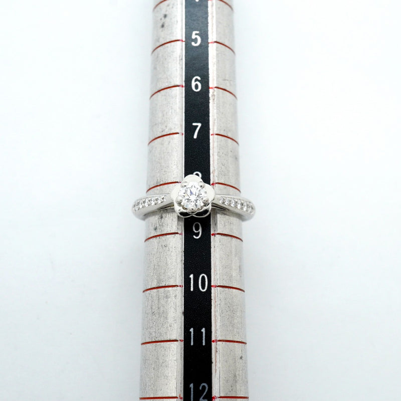 【6jgb0111】シャネル リング カメリア Pt950 プラチナ ダイヤモンド ＃49【中古】レディース