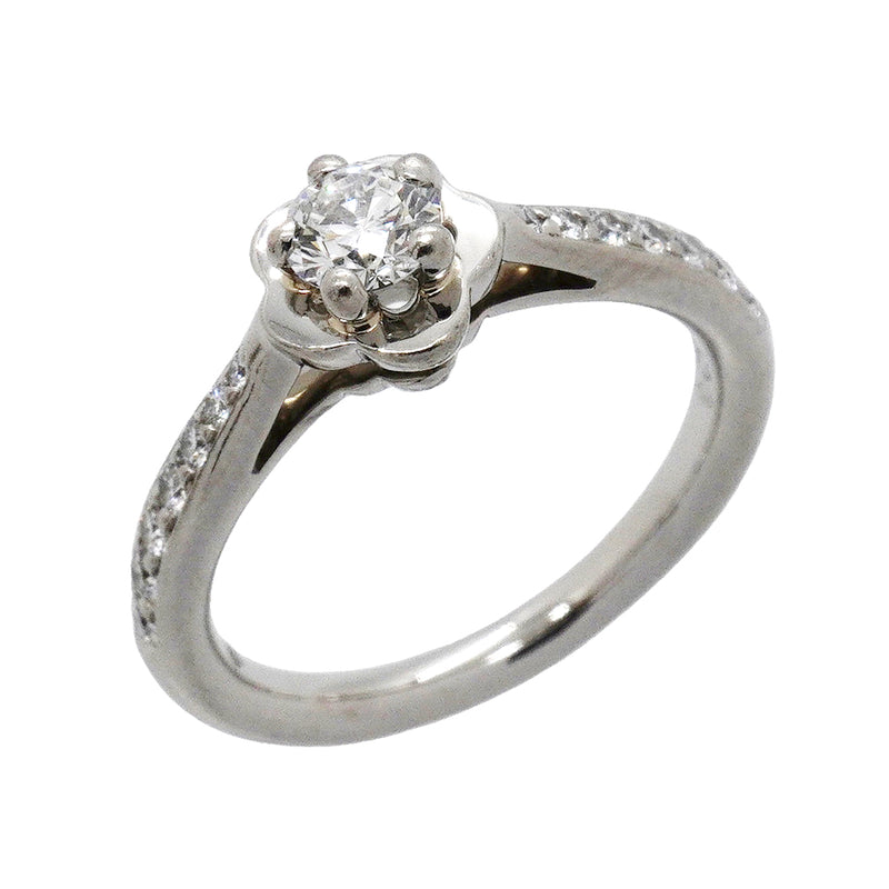 【6jgb0111】シャネル リング カメリア Pt950 プラチナ ダイヤモンド ＃49【中古】レディース