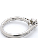 【6jgb0111】シャネル リング カメリア Pt950 プラチナ ダイヤモンド ＃49【中古】レディース