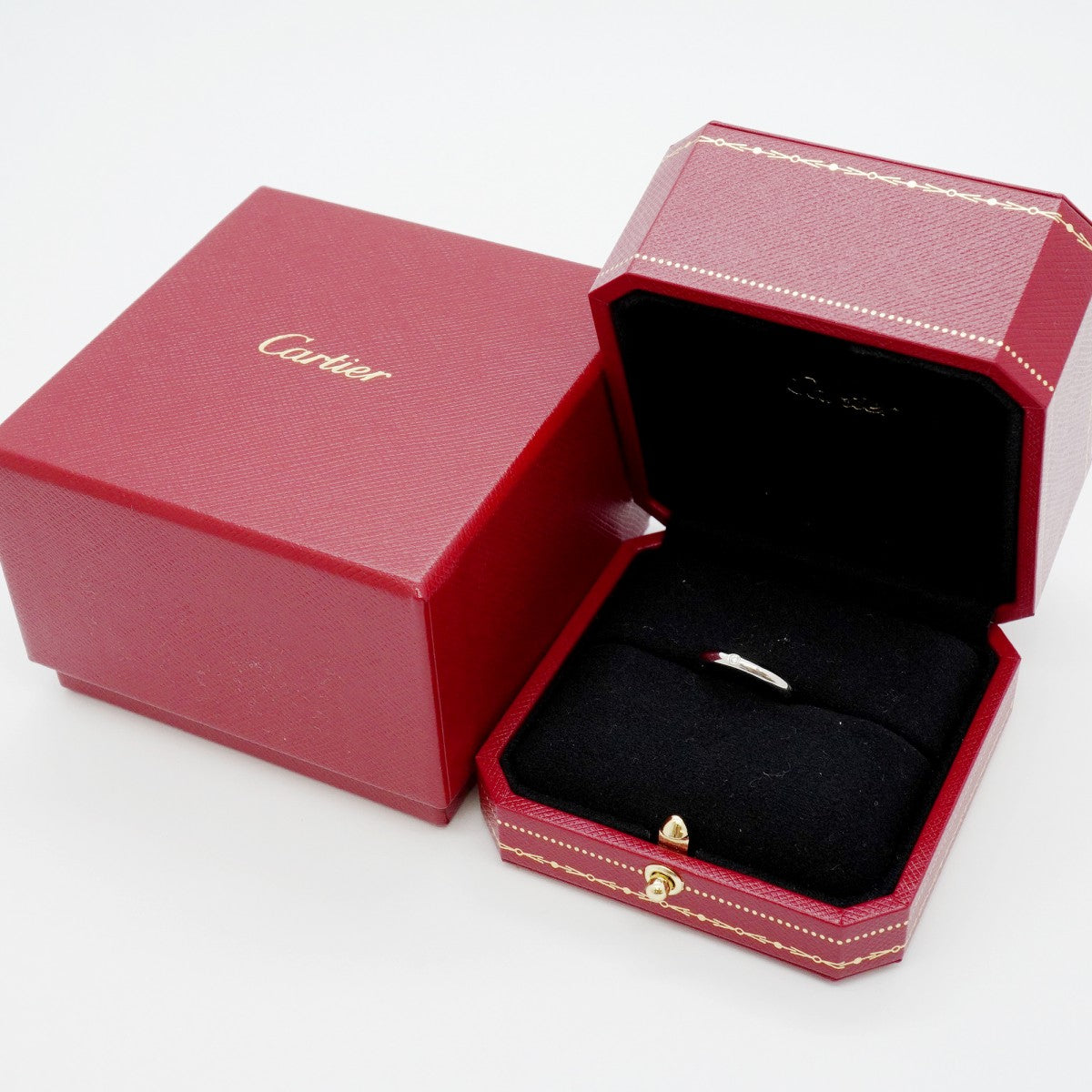 【6jgb0116】カルティエ リング クラシック 1PD Pt950 プラチナ ダイヤモンド ＃47【中古】レディース