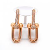 【6jgb0117】ティファニー ピアス ハードウェア/ラージリンク K18PG ピンクゴールド ダイヤモンド 0.59ct【中古】レディース
