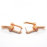 【6jgb0117】ティファニー ピアス ハードウェア/ラージリンク K18PG ピンクゴールド ダイヤモンド 0.59ct【中古】レディース