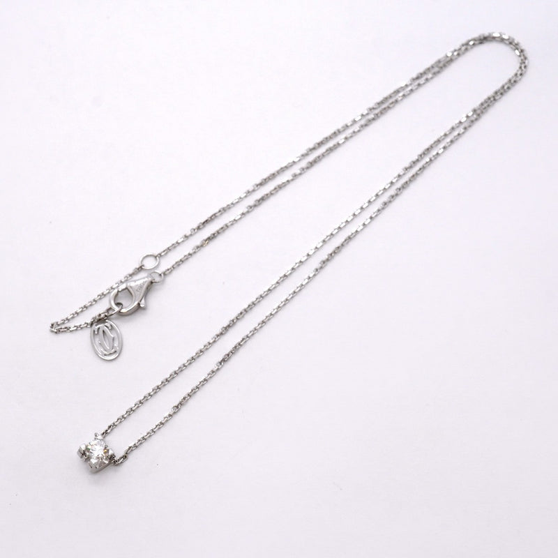 【6jgb0119】カルティエ ネックレス Cドゥ 1PD K18WG ホワイトゴールド ダイヤモンド【中古】レディース
