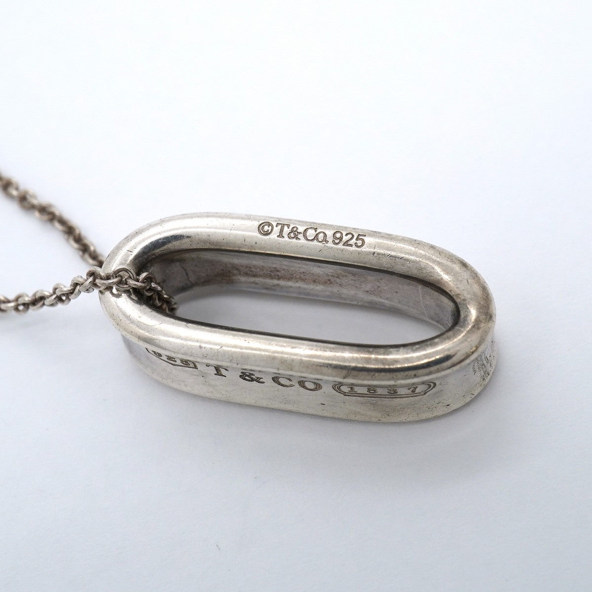 【6jgb0122】ティファニー ネックレス ナロー/ループ オーバル シルバー925【中古】レディース