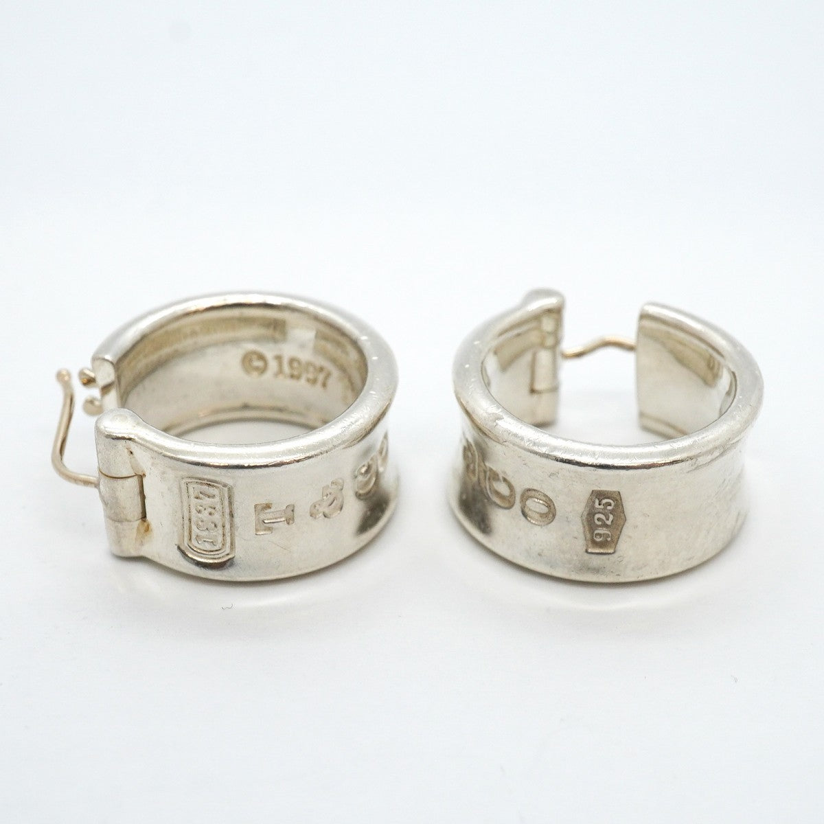 【6jgb0131-k】ティファニー ピアス ナロー/フープ シルバー925【中古】メンズ レディース ユニセックス