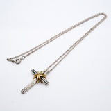 【6jgb0140-k】ティファニー ネックレス シグネチャークロス K18YG イエローゴールド シルバー925【中古】レディース