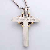 【6jgb0140-k】ティファニー ネックレス シグネチャークロス K18YG イエローゴールド シルバー925【中古】レディース