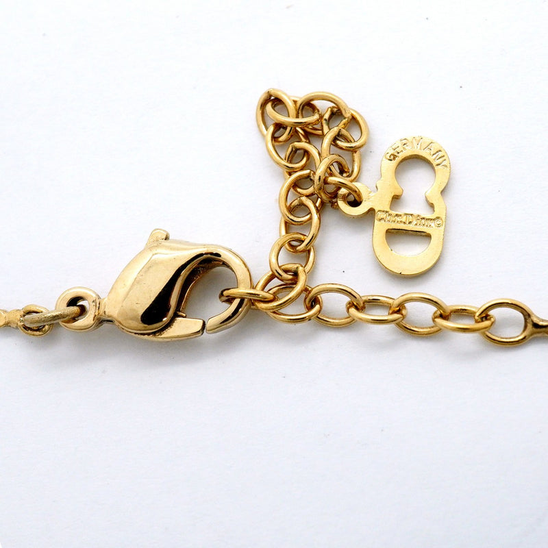 【6jgb0145-k】クリスチャンディオール ネックレス ディオールロゴ GPメッキ ゴールド【中古】レディース