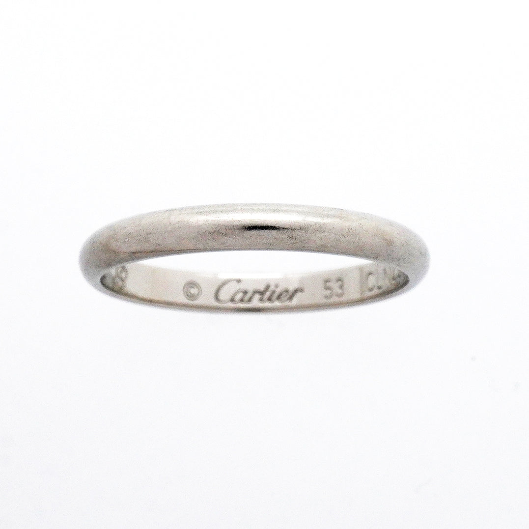 【6jgb0154】カルティエ リング クラシック Pt950 プラチナ ＃53【中古】レディース
