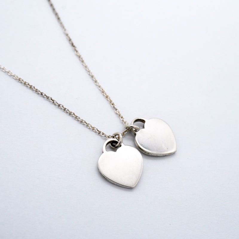 【6jgb0159-k】ティファニー ネックレス ダブルリターントゥハート シルバー925【中古】レディース