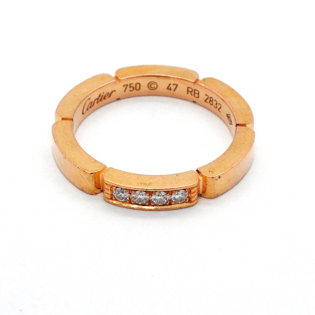 【6jgb0167】カルティエ リング マイヨンパンテール K18PG ピンクゴールド ダイヤモンド ＃47【中古】レディース