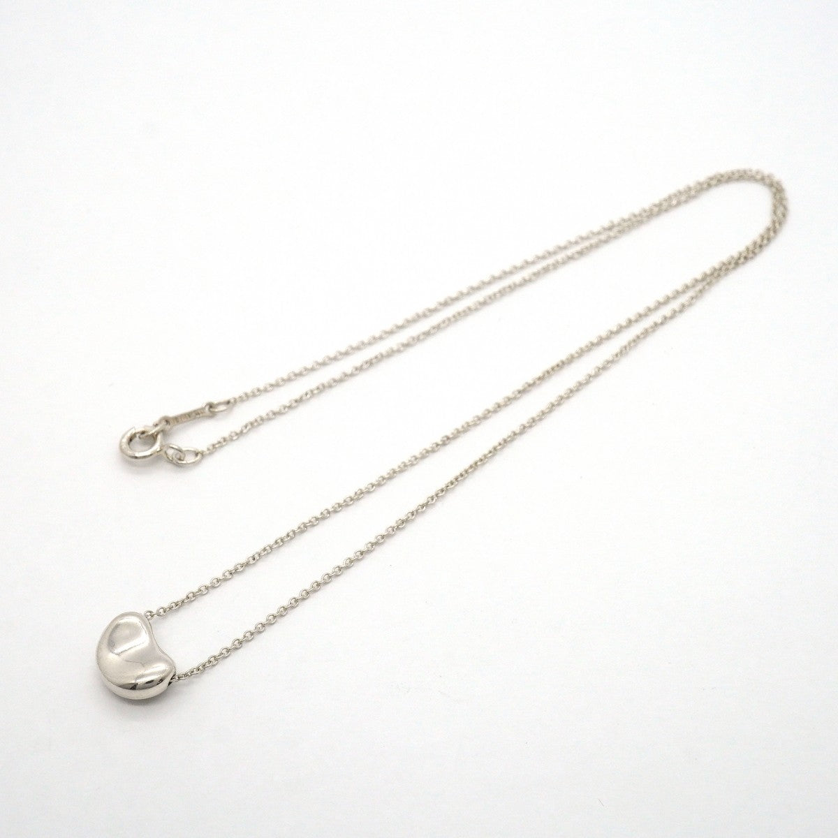 【6jgb0176-k】ティファニー ネックレス ビーン シルバー925【中古】レディース