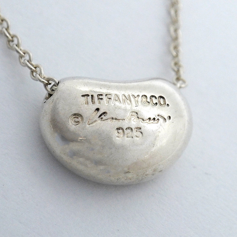 【6jgb0176-k】ティファニー ネックレス ビーン シルバー925【中古】レディース