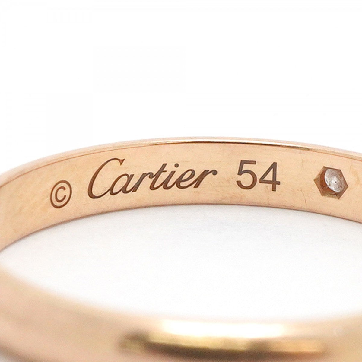 【6jgb0185】カルティエ リング クラシック 1PD K18PG ピンクゴールド ダイヤモンド ＃54【中古】レディース