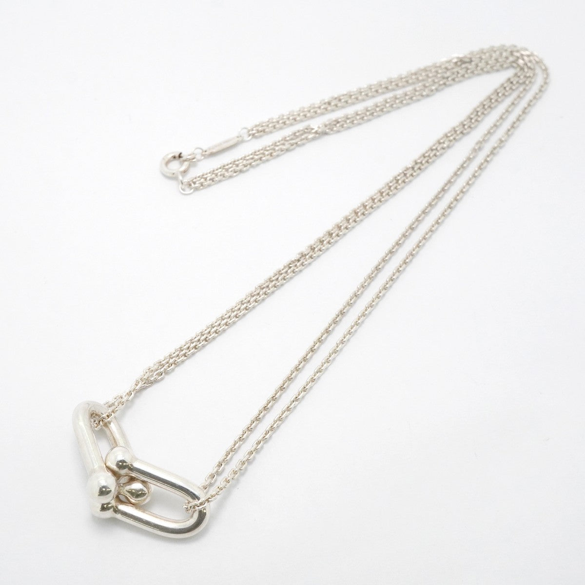 【6jgb0189-k】ティファニー ネックレス ハードウェア/ダブルリンク シルバー925【中古】レディース