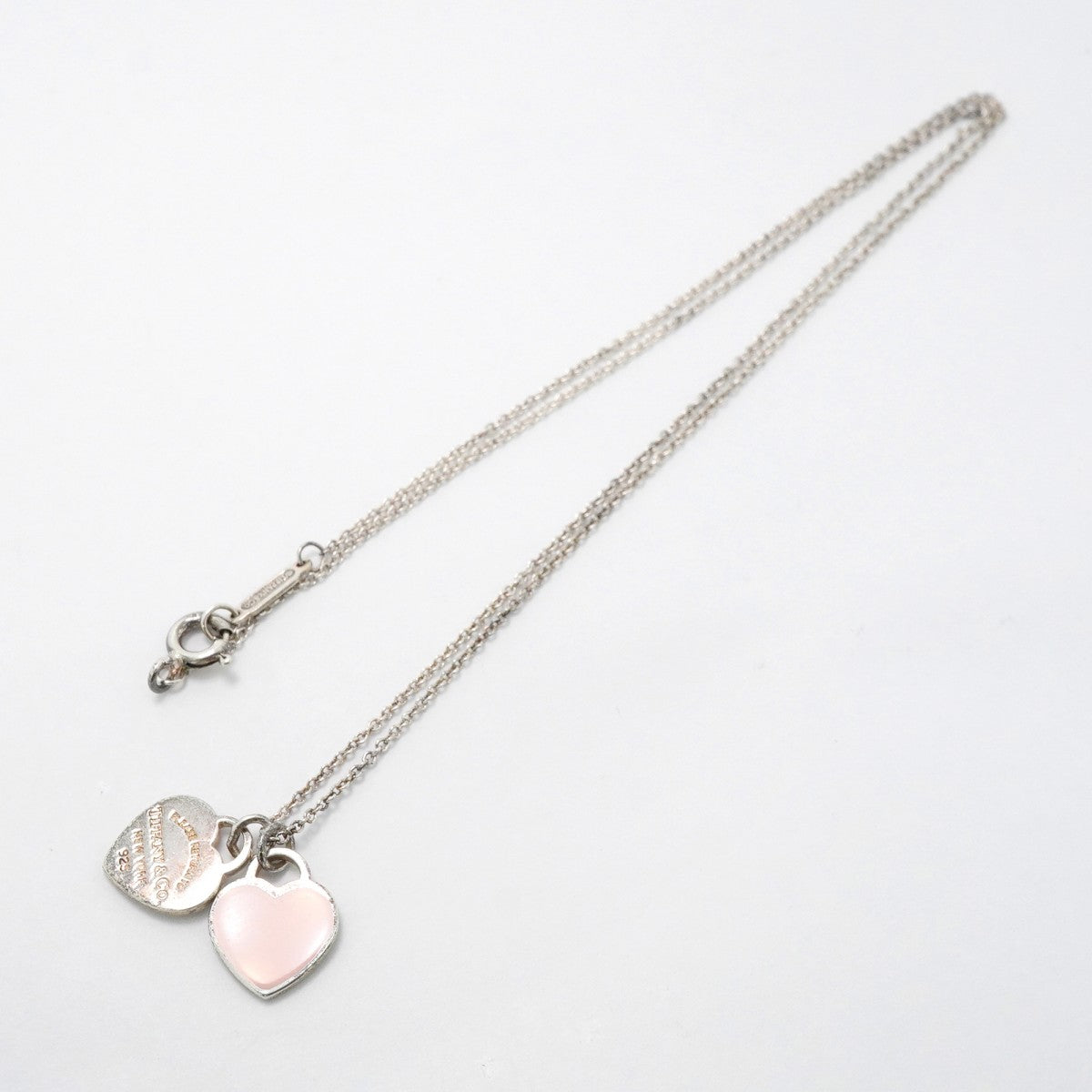 【6jgb0192-k】ティファニー ネックレス ダブルリターントゥハート シルバー925 ピンク【中古】レディース