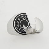 【6jgb0194-k】エルメス リング カルーゼル メタル シルバー ブラック ＃58【中古】メンズ