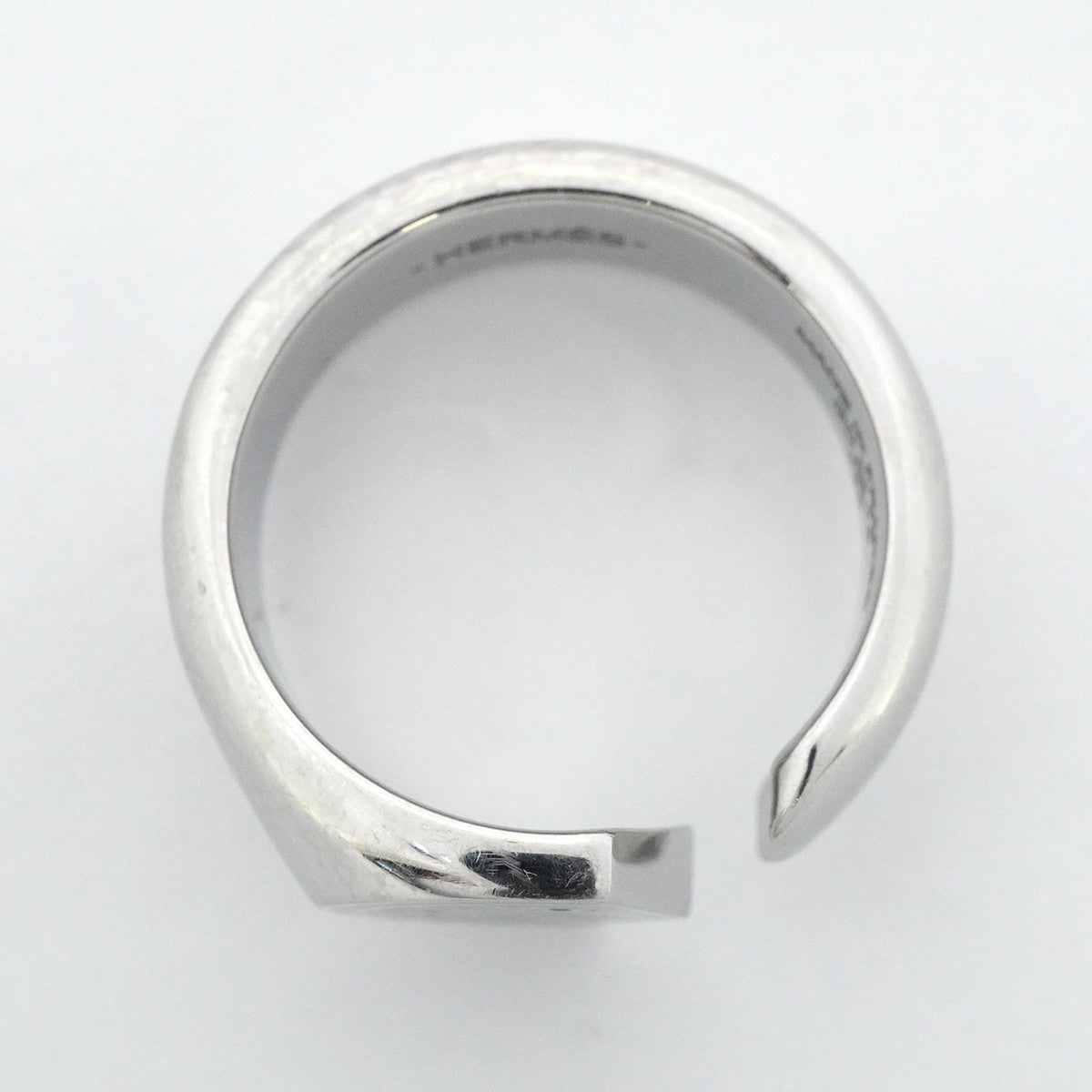 【6jgb0194-k】エルメス リング カルーゼル メタル シルバー ブラック ＃58【中古】メンズ