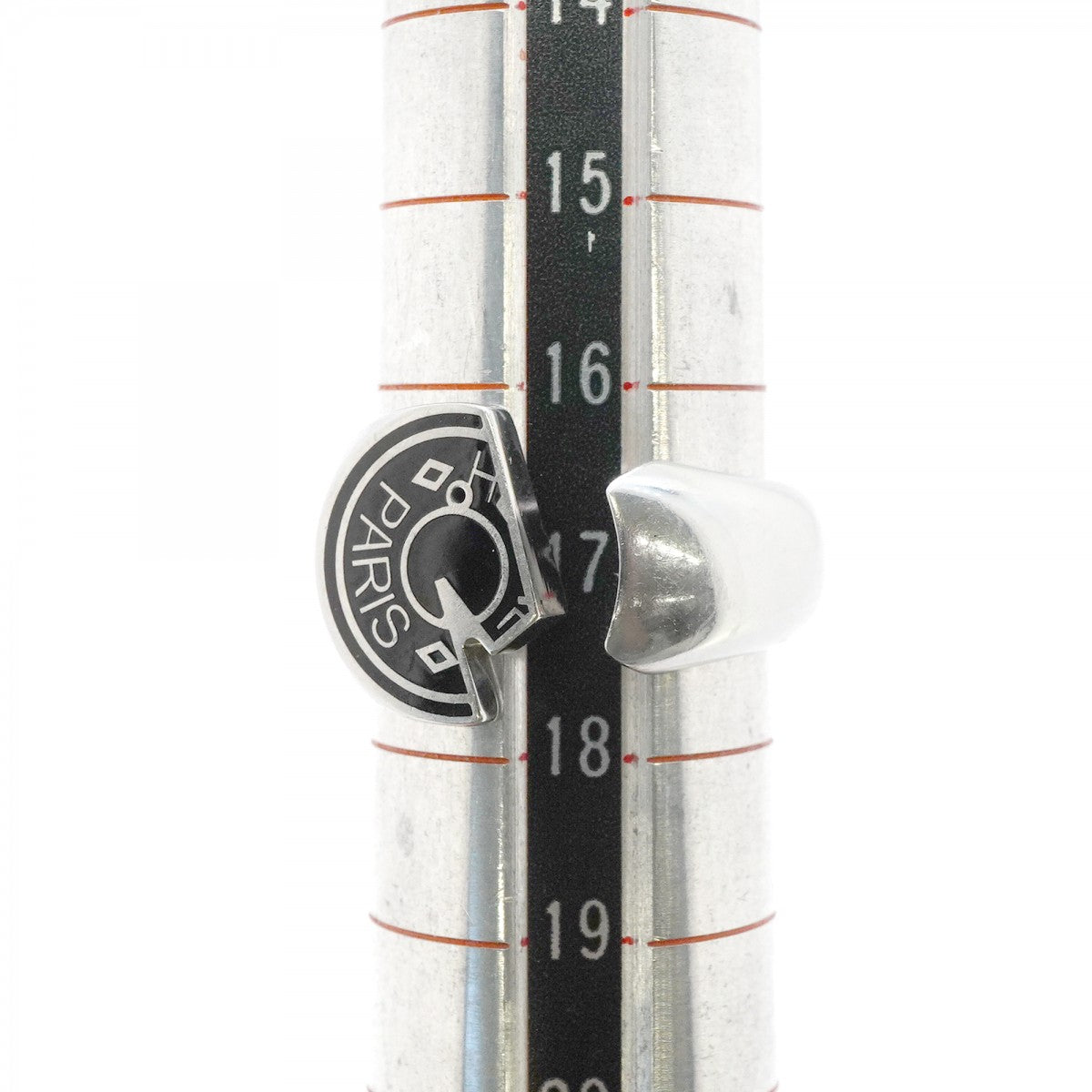 【6jgb0194-k】エルメス リング カルーゼル メタル シルバー ブラック ＃58【中古】メンズ