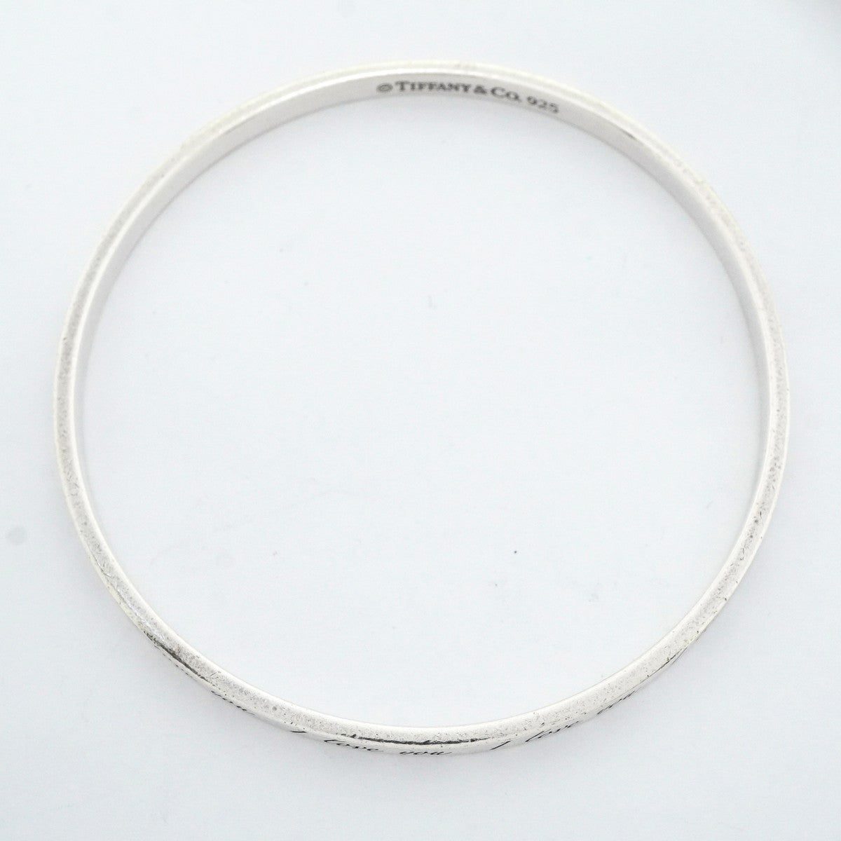 【6jgb0197-k】ティファニー バングル ノーツ/アイラブユー シルバー925【中古】レディース