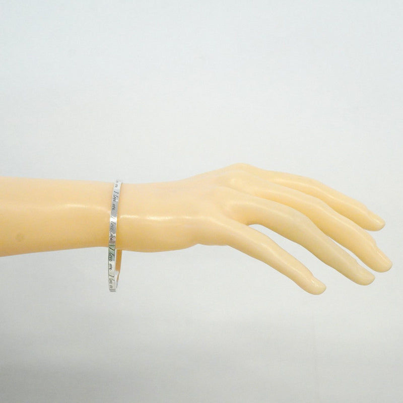 【6jgb0197-k】ティファニー バングル ノーツ/アイラブユー シルバー925【中古】レディース