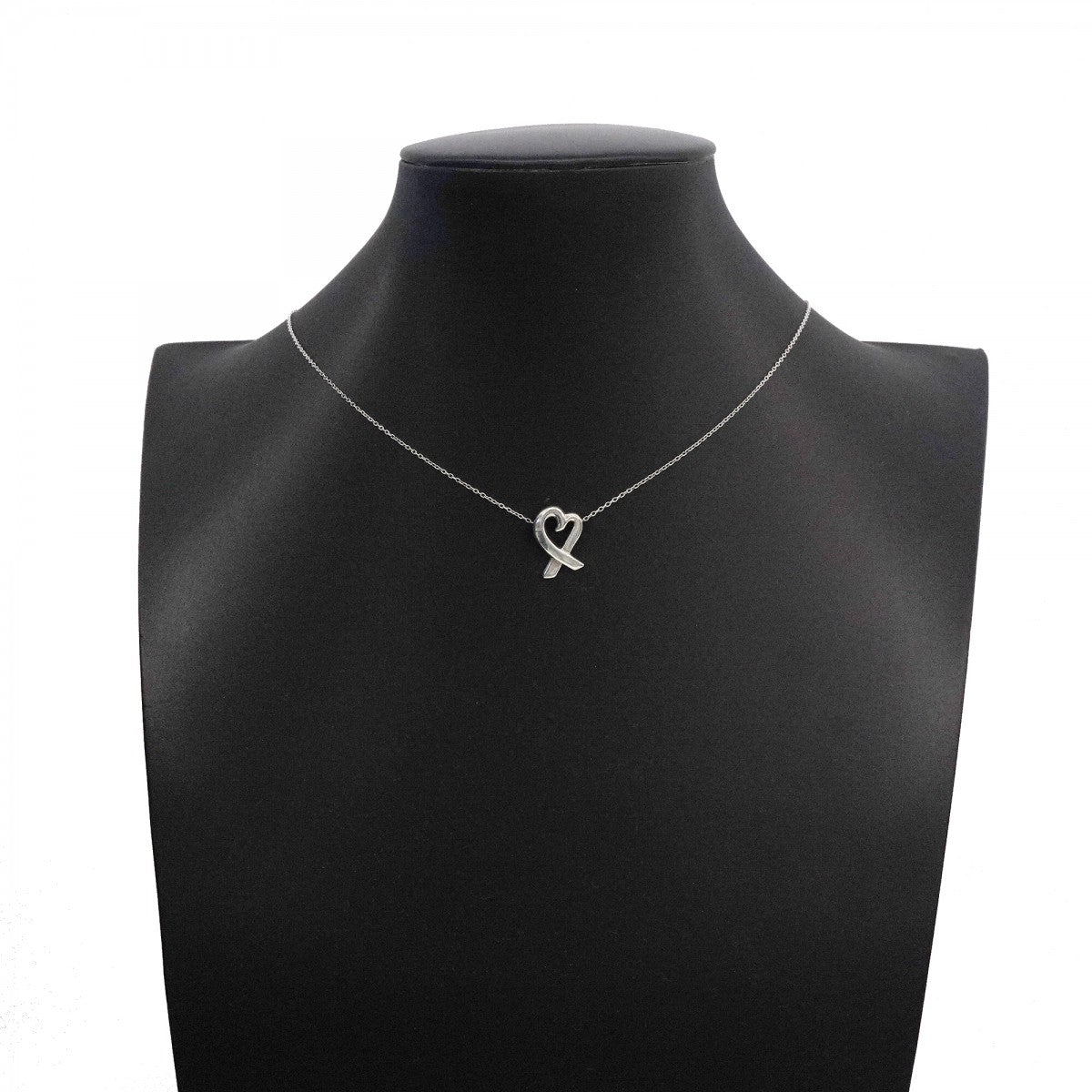 【6jgb0199-k】ティファニー ネックレス ラビングハート シルバー925【中古】レディース