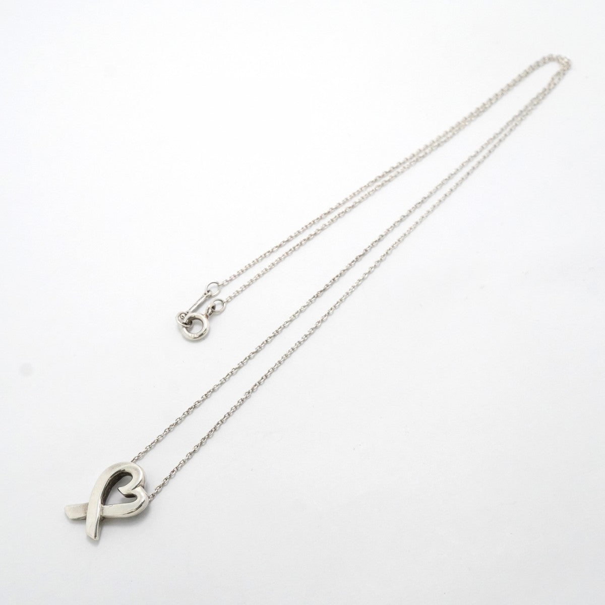 【6jgb0199-k】ティファニー ネックレス ラビングハート シルバー925【中古】レディース