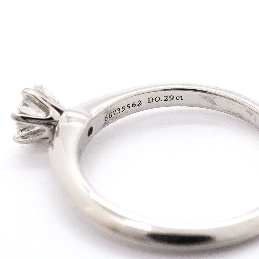 【6jgb0207】ティファニー リング ソリティア 1PD Pt950 プラチナ ダイヤモンド 0.29ct 11号【中古】レディース