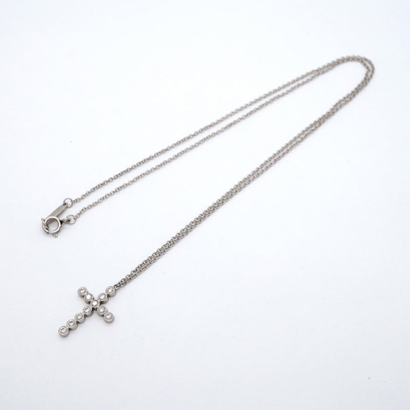 【6jgb0212】ティファニー ネックレス ジャズクロス 11PD Pt950 プラチナ ダイヤモンド【中古】レディース