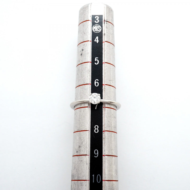 【6jgb0214】ティファニー リング トゥルー 1PD Pt950 プラチナ ダイヤモンド 0.19ct 6.5号【中古】レディース