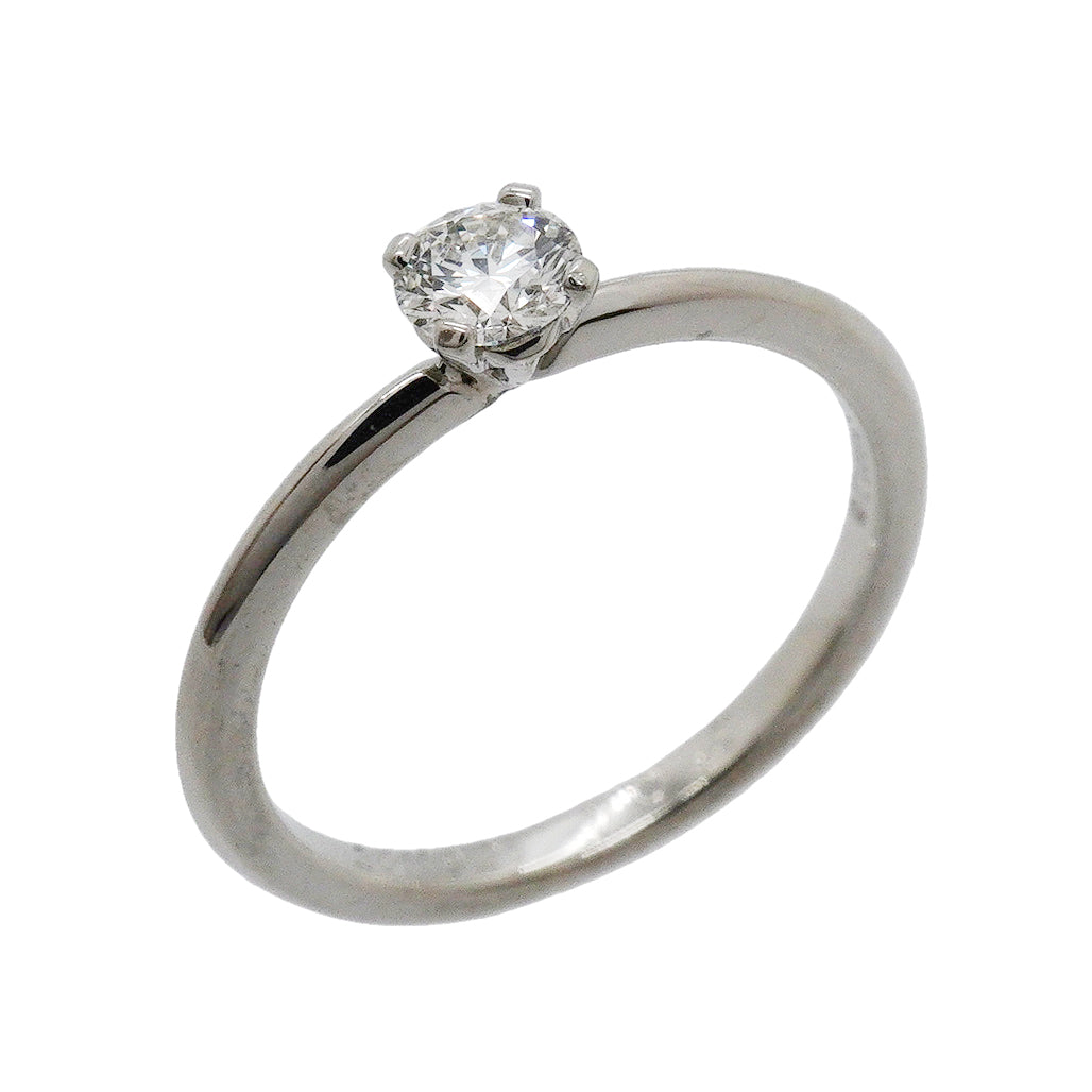 【6jgb0214】ティファニー リング トゥルー 1PD Pt950 プラチナ ダイヤモンド 0.19ct 6.5号【中古】レディース