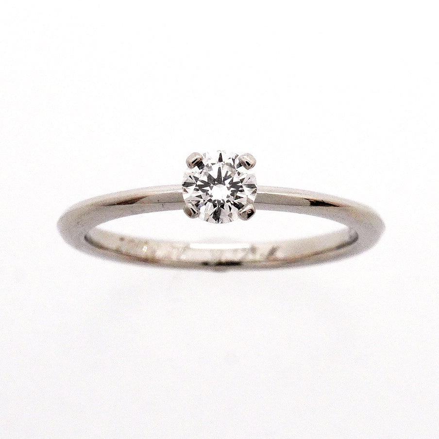 【6jgb0214】ティファニー リング トゥルー 1PD Pt950 プラチナ ダイヤモンド 0.19ct 6.5号【中古】レディース