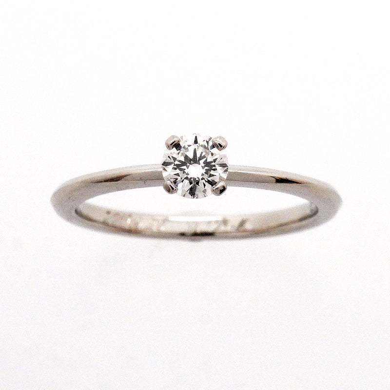 【6jgb0214】ティファニー リング トゥルー 1PD Pt950 プラチナ ダイヤモンド 0.19ct 6.5号【中古】レディース