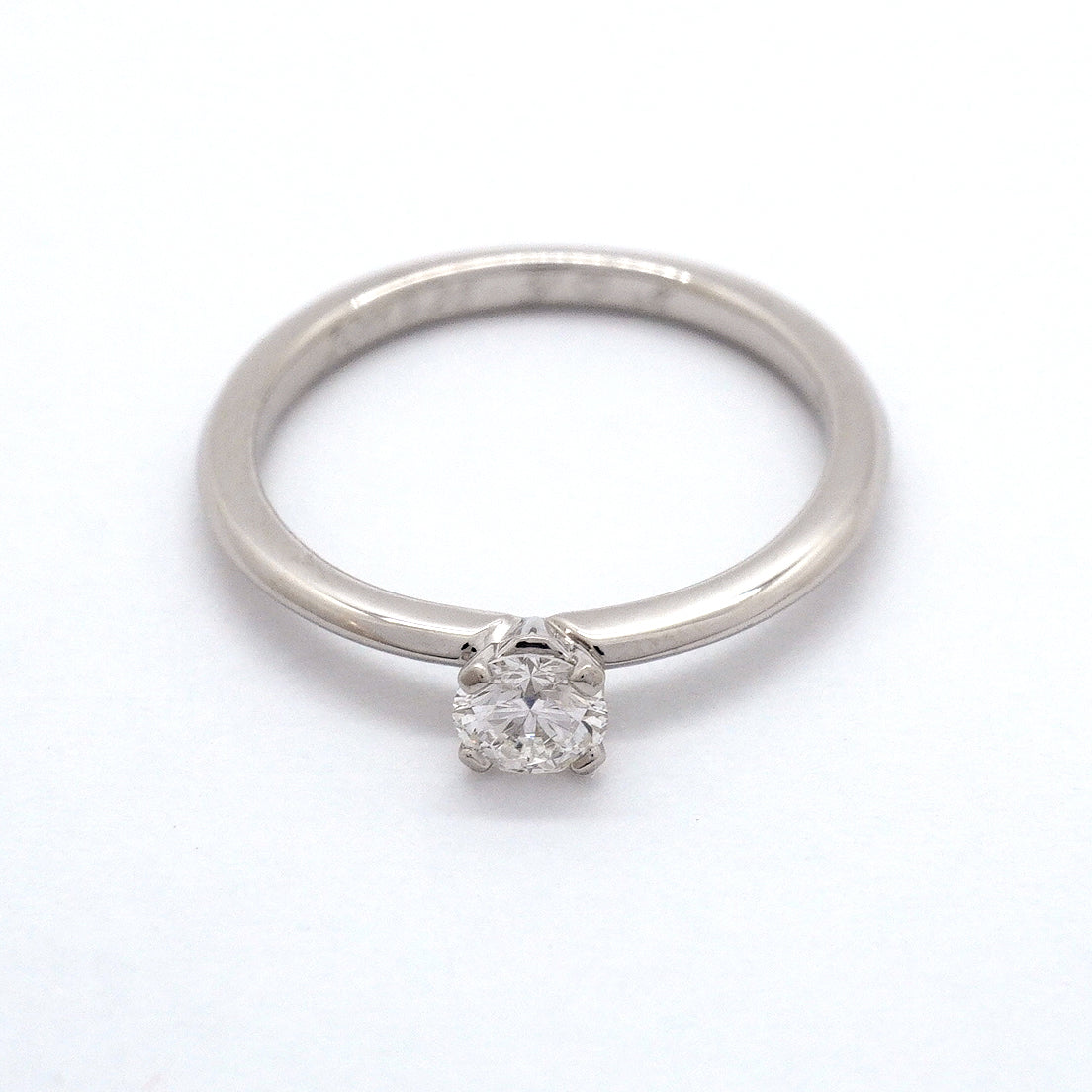 【6jgb0214】ティファニー リング トゥルー 1PD Pt950 プラチナ ダイヤモンド 0.19ct 6.5号【中古】レディース