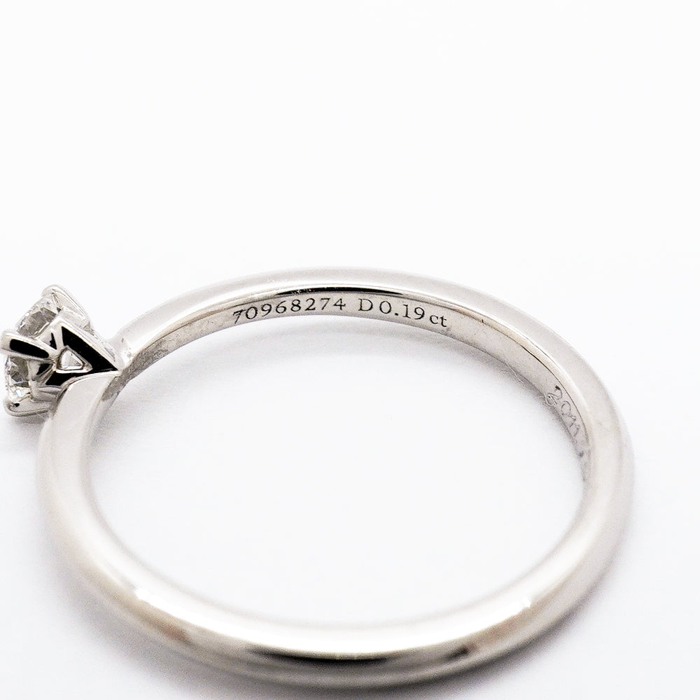 【6jgb0214】ティファニー リング トゥルー 1PD Pt950 プラチナ ダイヤモンド 0.19ct 6.5号【中古】レディース