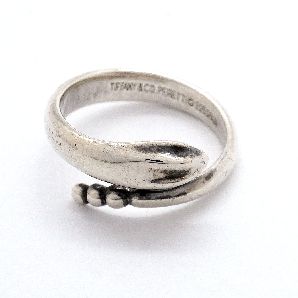 【6jgb0218-k】ティファニー リング スネーク シルバー925 9号【中古】レディース