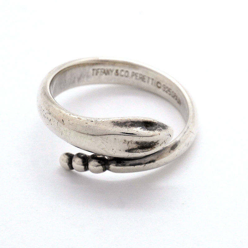 【6jgb0218-k】ティファニー リング スネーク シルバー925 9号【中古】レディース