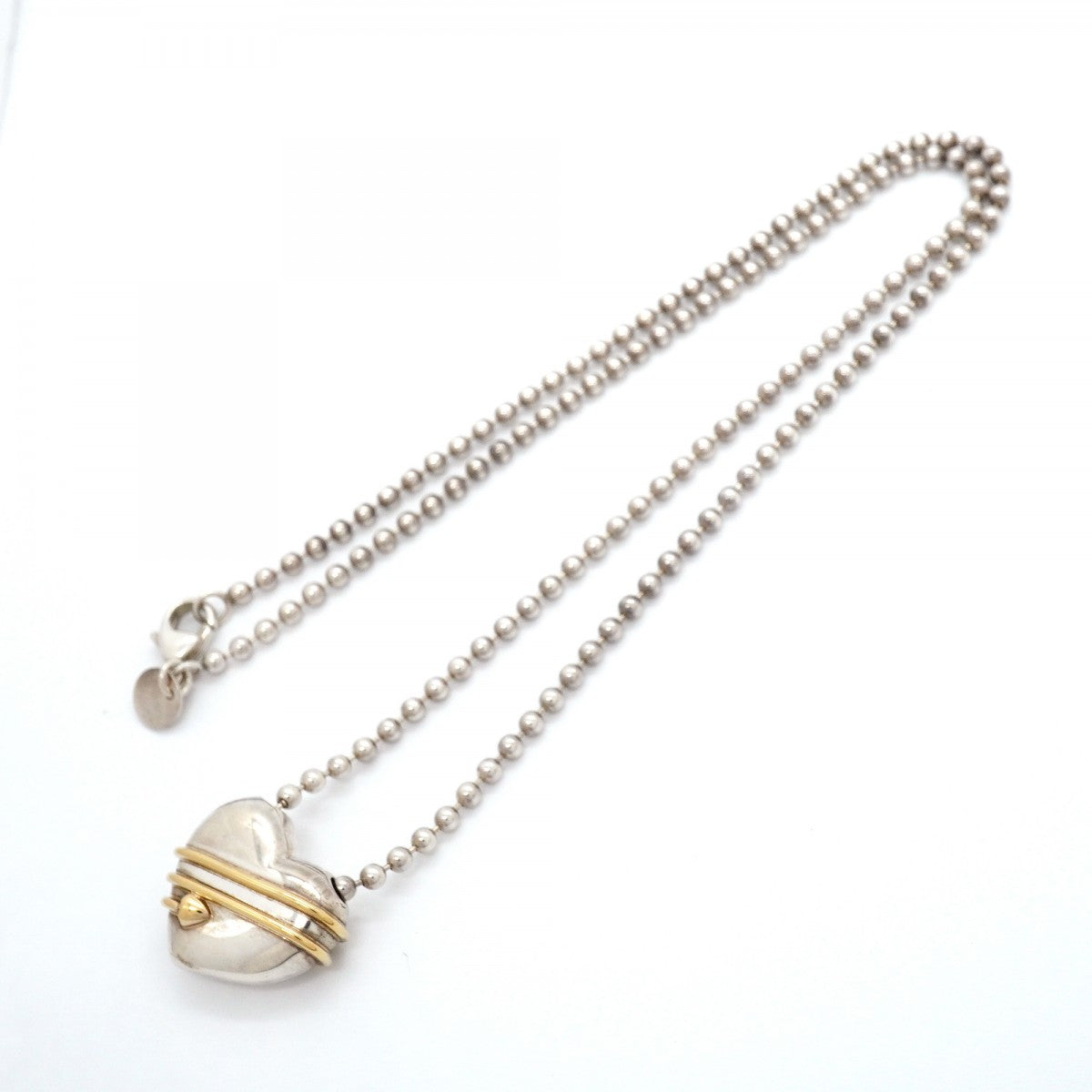 【6jgb0225-k】ティファニー ネックレス ハート/アロー K18YG イエローゴールド シルバー925【中古】レディース