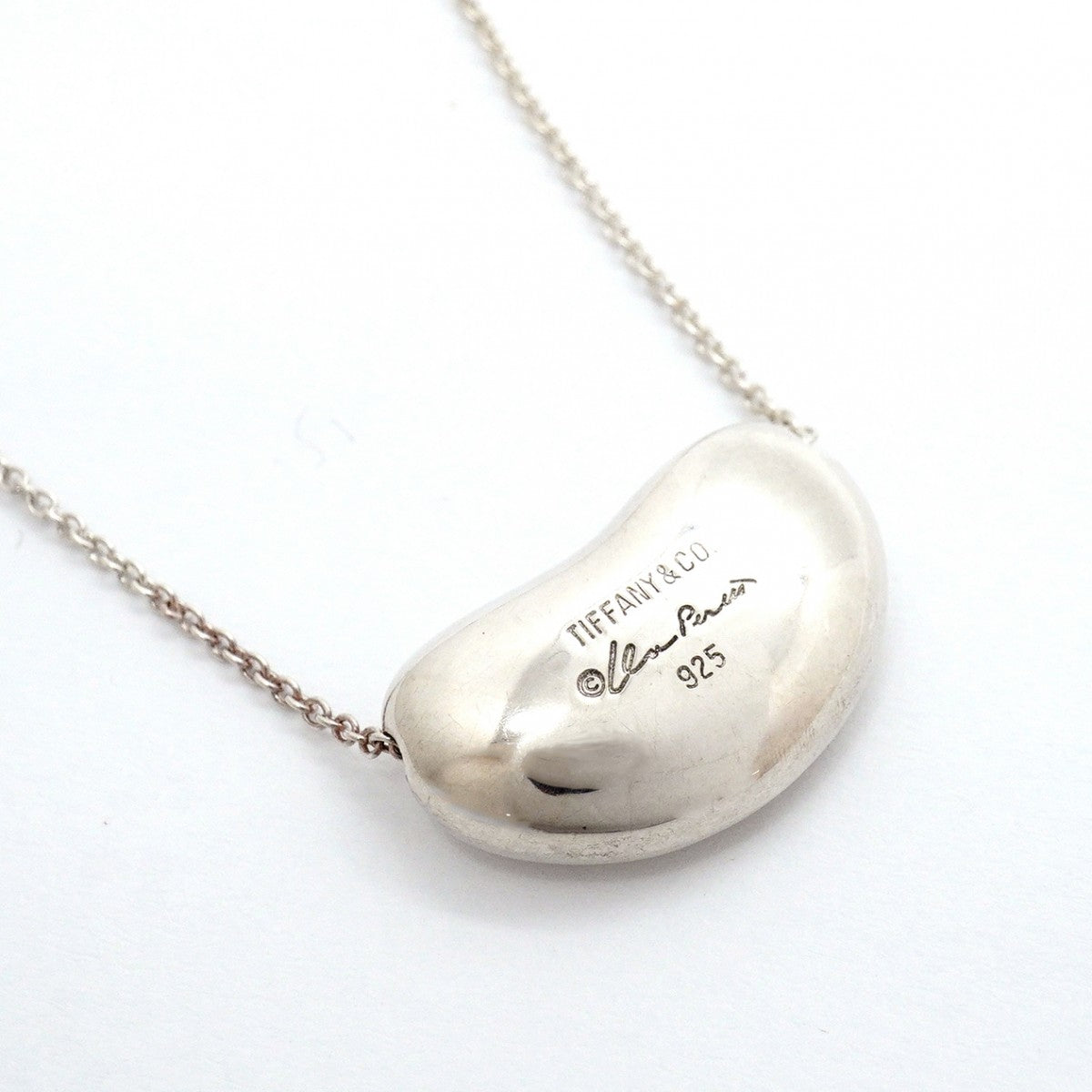 【6jgb0227-k】ティファニー ネックレス ビーン シルバー925【中古】レディース