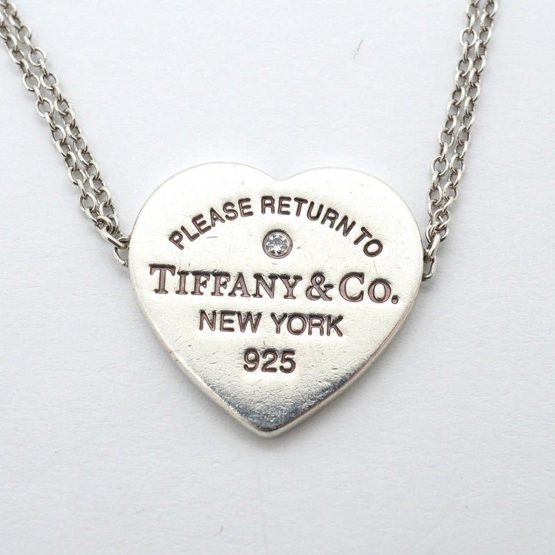 【6jgb0229】ティファニー ブレスレット リターントゥハート/ダブルチェーン 1PD シルバー925 ダイヤモンド【中古】レディース