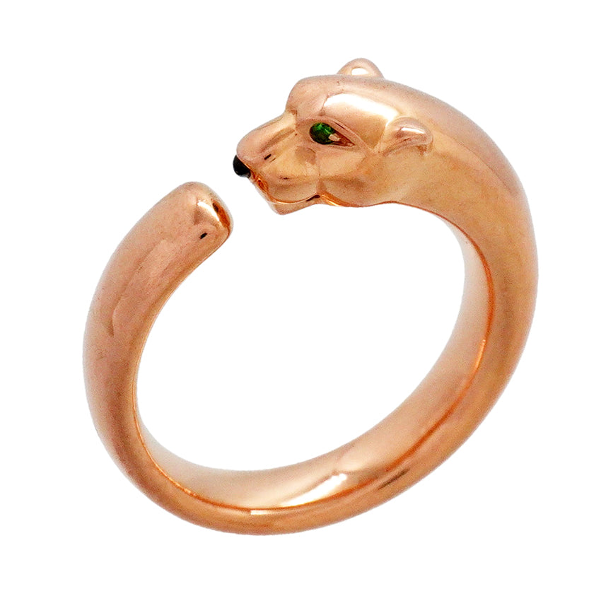 【6jgb0234】カルティエ リング パンテール K18PG ピンクゴールド オニキス ツァボライト ブラック グリーン ＃53【中古】レディース