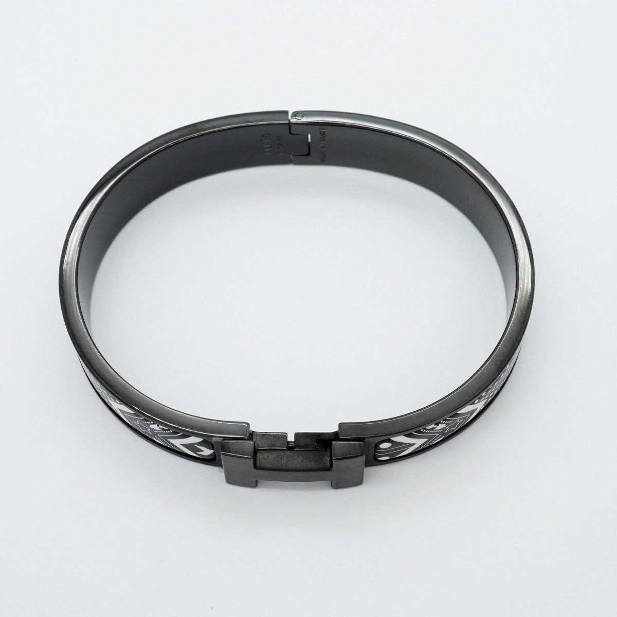 【6jgb0237】エルメス バングル クリックHH メタル ホワイト ブラック【中古】メンズ レディース ユニセックス