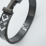 【6jgb0237】エルメス バングル クリックHH メタル ホワイト ブラック【中古】メンズ レディース ユニセックス