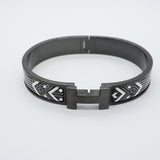 【6jgb0237】エルメス バングル クリックHH メタル ホワイト ブラック【中古】メンズ レディース ユニセックス
